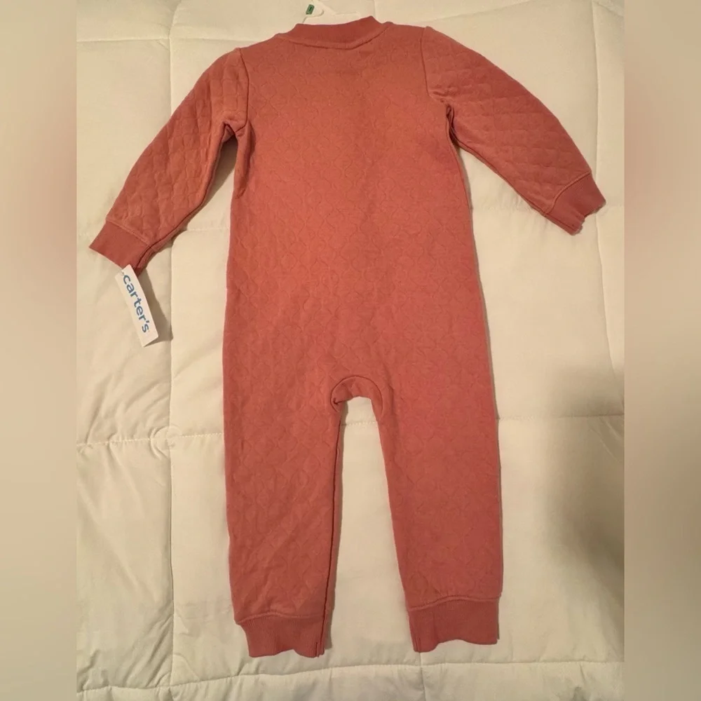 Carter’s Baby Girl Quilted Long-Sleeve Jumpsuit - Pink